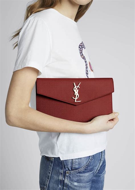 borsa uptown ysl|UPTOWN pouch in grain de poudre leather .